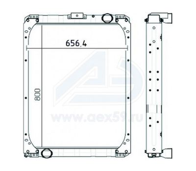 Радиатор охлаждения КАМАЗ ЕВРО-3 3-х рядный медный 65115Ш-1301010-21 купить с доставкой по Перми и РФ