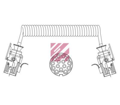 кабель  АБС спиральный 15 контактов M7323001 купить с доставкой по Перми и РФ