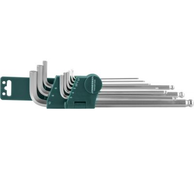 H06SM109S Комплект угловых шестиграников EXTRA LONG с шаром 1,5-10мм, 9 предметов S2 материал H06SM109S купить с доставкой по Перми и РФ