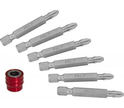 951406 Набор вставок-бит для механического инструмента со сменным магнитным держателем, PH2, 50 мм, 7 предметов 951406 купить с доставкой по Перми и РФ