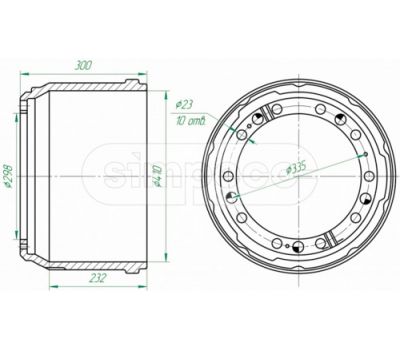 Барабан тормозной НЕФАЗ задний MAN TGA/NL/NG/SL/M2000/F90/F2000 SP0001.0030 купить с доставкой по Перми и РФ