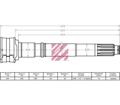 Вал тормозной правый M4510182 купить с доставкой по Перми и РФ