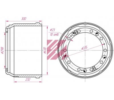 Барабан тормозной НЕФАЗ задний MAN TGA/NL/NG/SL/M2000/F90/F2000 M1900094 купить с доставкой по Перми и РФ